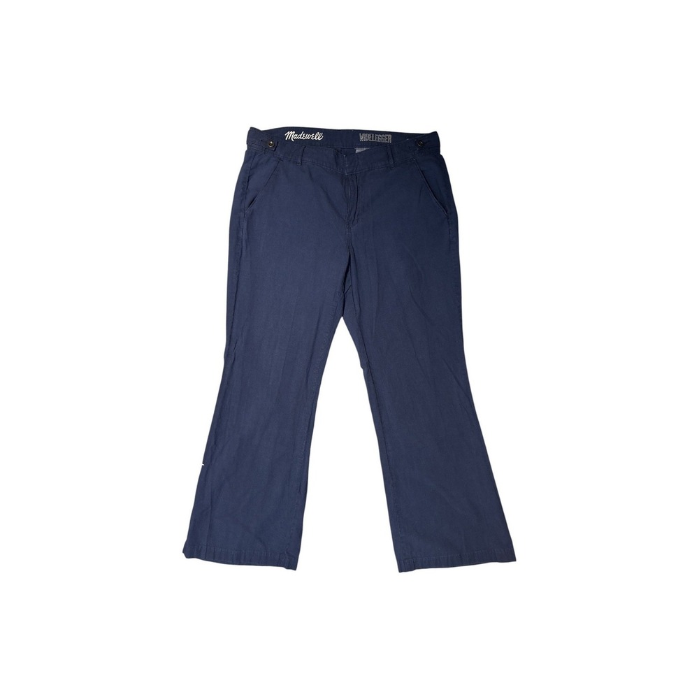 Madewell Widelegger Navy Blue Cotton Wide Leg Chino Pants Womens Size‎ 32